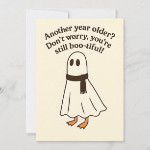 Funny Goose Halloween Birthday Card