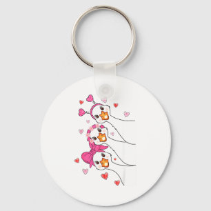 Funny Goose Happy Valentine Goose Cute Heart Lover Keychain
