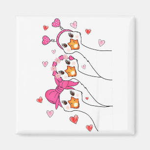 Funny Goose Happy Valentine Goose Cute Heart Lover Magnet