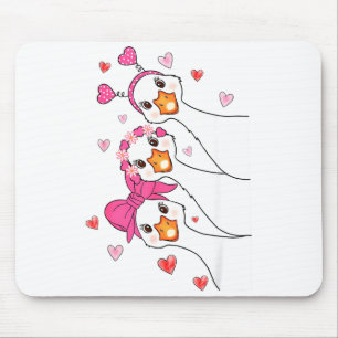 Funny Goose Happy Valentine Goose Cute Heart Lover Mouse Pad