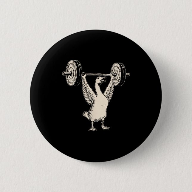 Funny Goose Muscle Mommy Gym Pump Cover Weights Fi 2 Inch Round Button (Front)