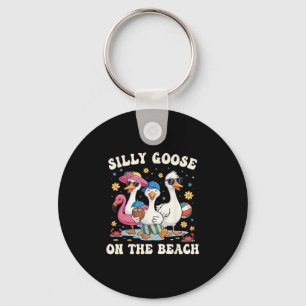 Funny Goose On The Beach Matching Family Summer Va Keychain