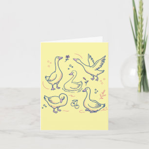 Funny Goose Pattern Invitation