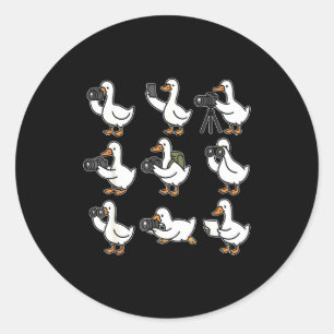 Funny Goose Photographer Photography Camera Photo  Classic Round Sticker