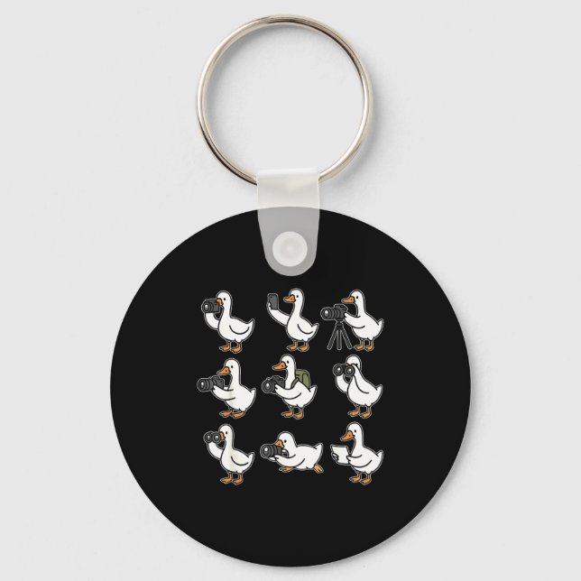 Funny Goose Photographer Photography Camera Photo  Keychain (Front)