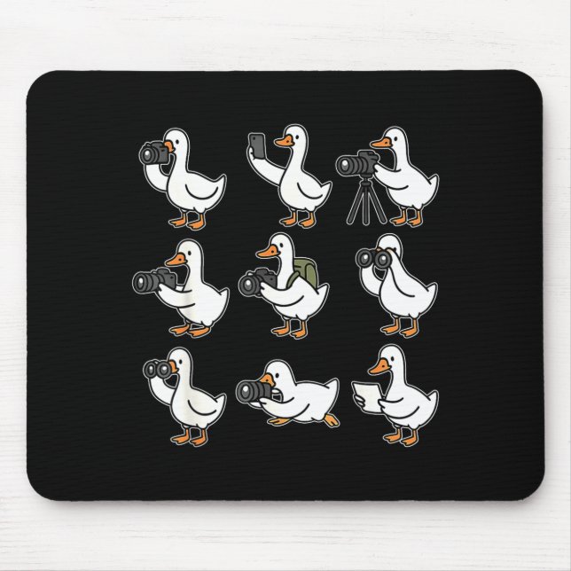 Funny Goose Photographer Photography Camera Photo  Mouse Pad (Front)