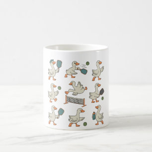 Funny Goose Pickleball   Cute Cartoon Goose   Play Coffee Mug