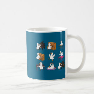 Funny goose playing piano coffee mug
