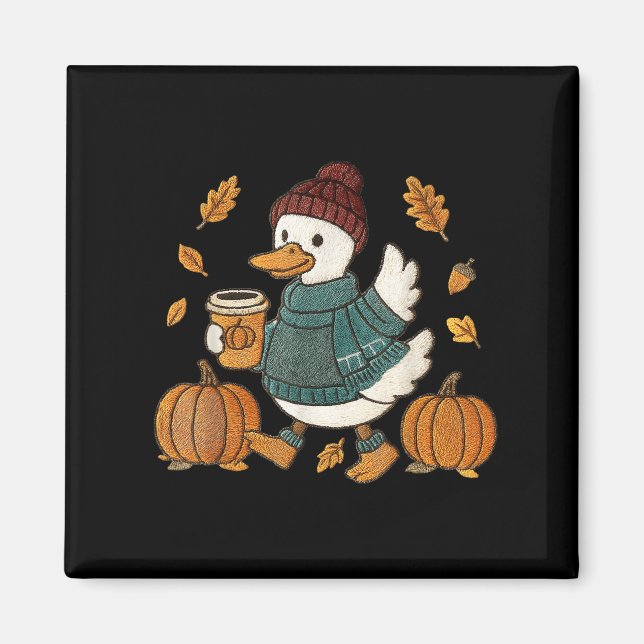 Funny Goose Pumpkin Thanksgiving Autumn Fall Yall  Magnet (Front)