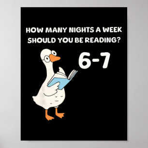 Funny Goose Reading 67 Six Seven Meme Teacher Book Poster