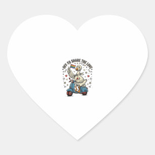 Funny Goose Scooter Love Vintage Shirt Design_1 Heart Sticker