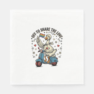 Funny Goose Scooter Love Vintage Shirt Design_1 Napkin