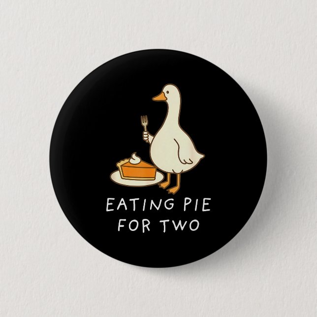 Funny Goose Thanksgiving Couples Pregnancy Announc 2 Inch Round Button (Front)