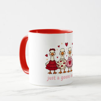 Funny Goose Valentines Womens Mug
