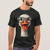 Funny Goose With Glasses T-Shirt – Cute Nerd Duck 
