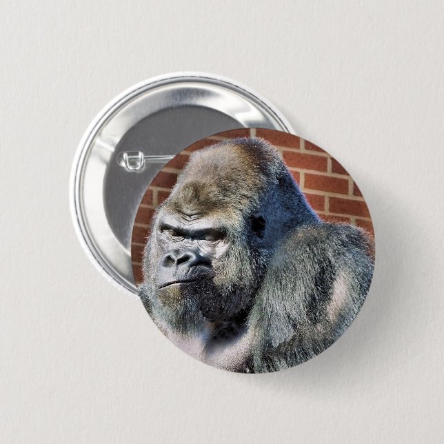 FUNNY GORILLA 2 INCH ROUND BUTTON (Front & Back)