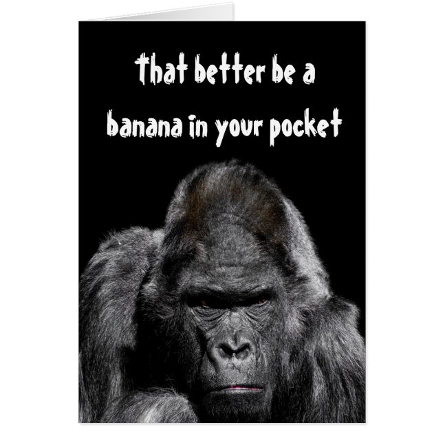 Funny Gorilla Banana Dans Votre Poche Salutation H (Devant)