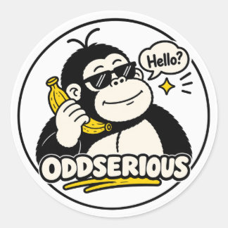 Funny Gorilla Banana Phone Sticker