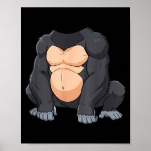 Funny Gorilla Body Costume Gorillas for Men Women Poster