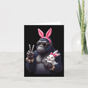 Funny Gorilla Bunny Cool Easter, Cute &amp; Edgy A Card