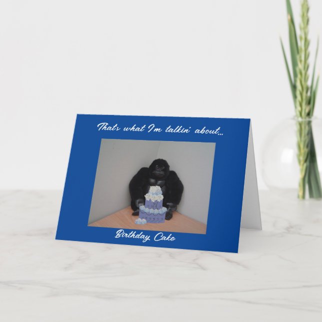Funny Gorilla Carte de gâteau d'anniversaire (Devant)