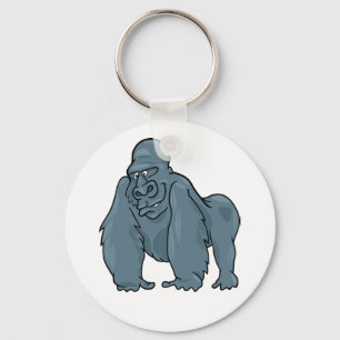 Funny Gorilla Cool Blue Ape Animal Design  Keychain