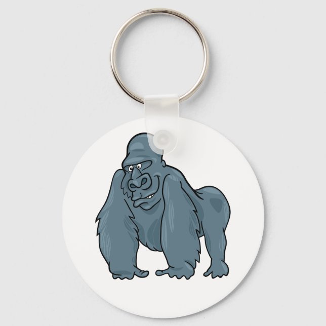 Funny Gorilla Cool Blue Ape Animal Design  Keychain (Front)