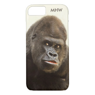Funny Gorilla coques monogrammes personnalisés