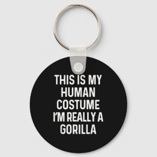 Funny Gorilla Costume Shirt Halloween Adults Kids Keychain