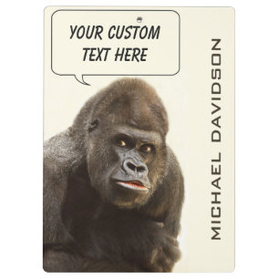 Funny Gorilla custom monogram clipboard