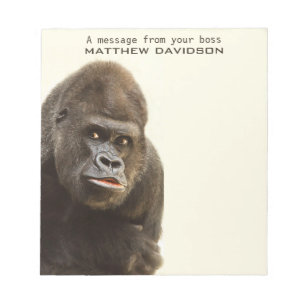 Funny Gorilla custom text notepads