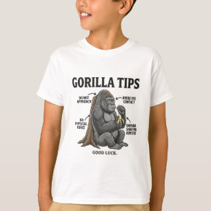 Funny Gorilla Safety Tips Infographic Illustration T-Shirt