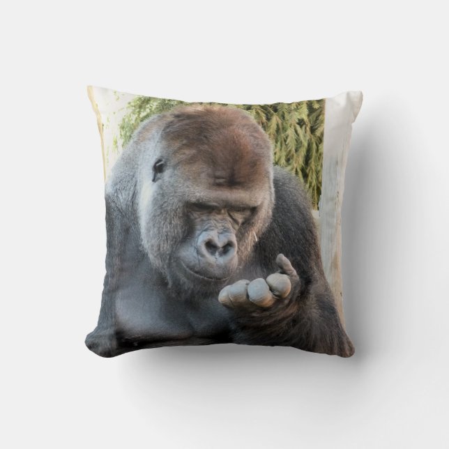 FUNNY GORILLA THROW PILLOW (Front)
