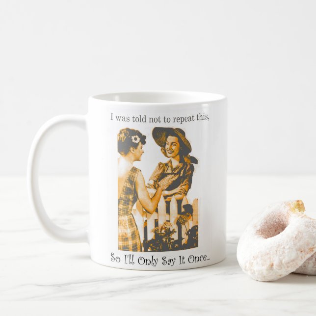 Funny Gossip Ladies with Your Name Coffee Mug (With Donut)