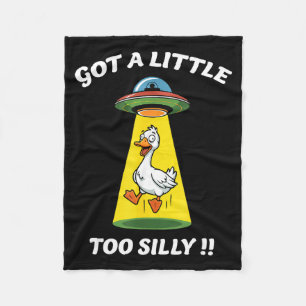 Funny got a little too silly goose abducted by fleece blanket