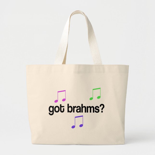 Funny Got Brahms Colourful Design Large Tote Bag (Front)