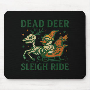 Funny Goth Christmas Pun Y Reindeer Skeleton Xmas Mouse Pad