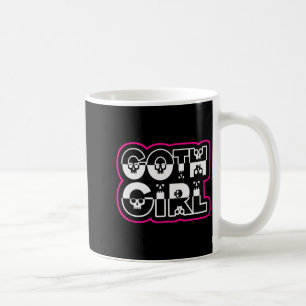 Funny Goth Girl Black And White Coffee Mug