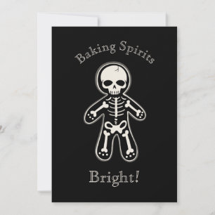 Funny Gothic Skeleton Gingerbread Man Holiday Card