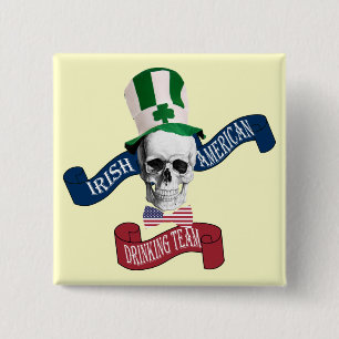 Funny gothic skull Irish  St Patrick's day 2 Inch Square Button