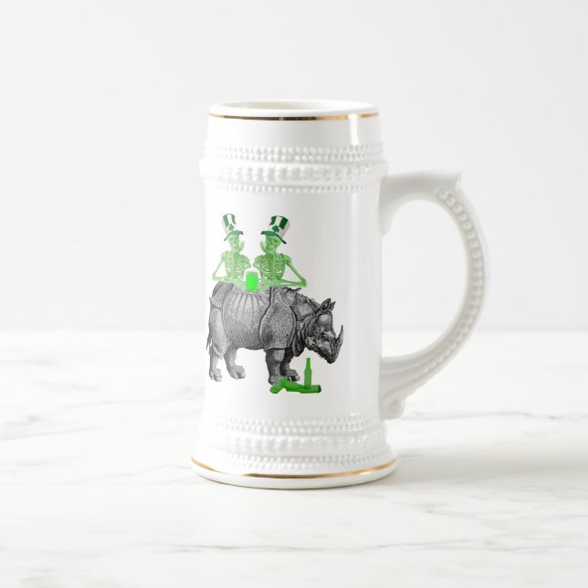 Funny gothic skull Irish  St Patrick's day Beer Stein (Right)