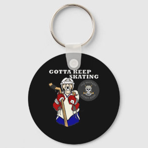 Funny Gotta Keep Skating Old Hockey Oc.  Keychain
