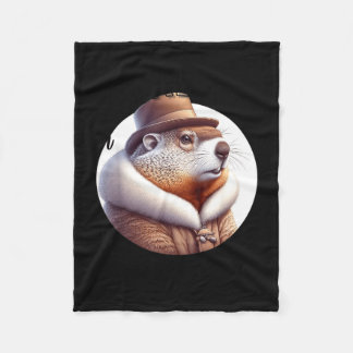 Funny Goundhog Graphic Fleece Blanket