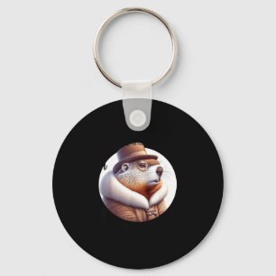 Funny Goundhog Graphic  Keychain