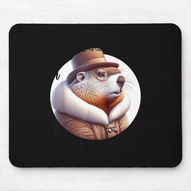 Funny Goundhog Graphic  Mouse Pad (Front)