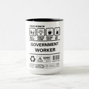 Funny Government Worker Handling Information Mug