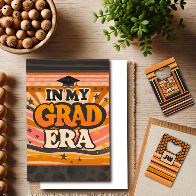 Funny Grad Era Personalized Initials Monogram Credit Card Bottle Opener (Creator Uploaded)