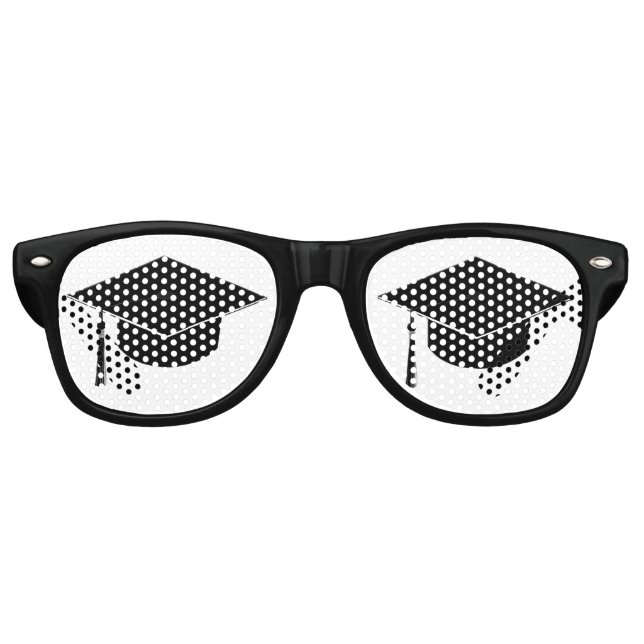Funny Graduation Cap Mortarboard Retro Sunglasses (Front)