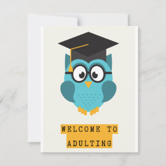 Funny Graduation Card Adulting humour