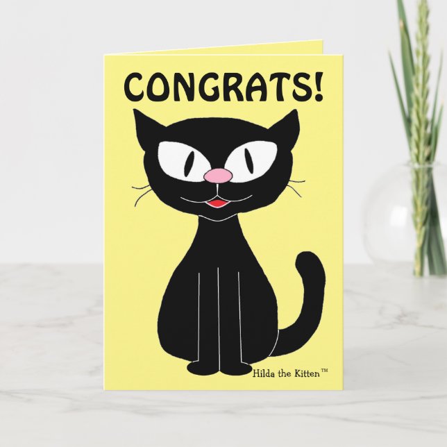 Funny Graduation Card Cartoon Cat (Front)